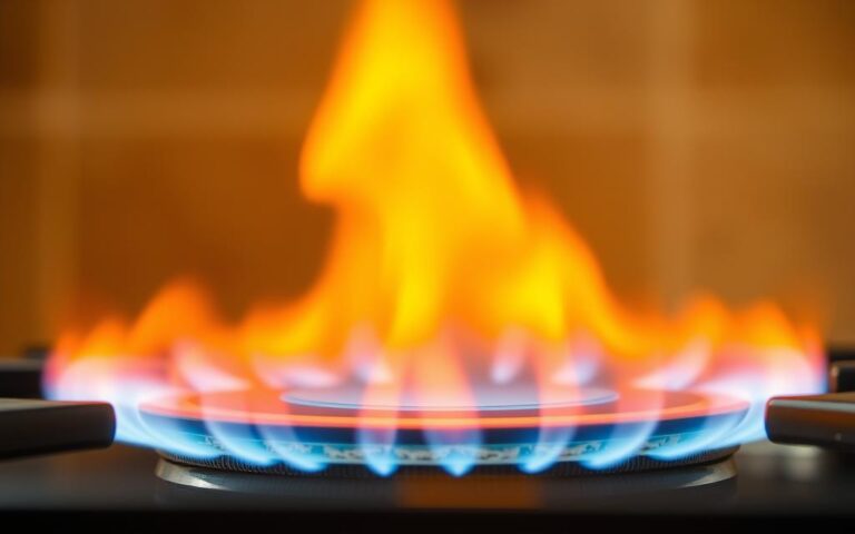 cooktop yellow flame