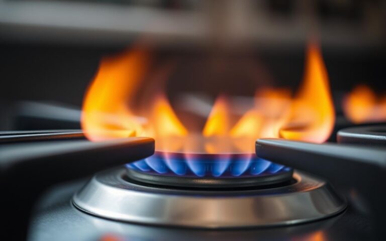 cooktop yellow flame